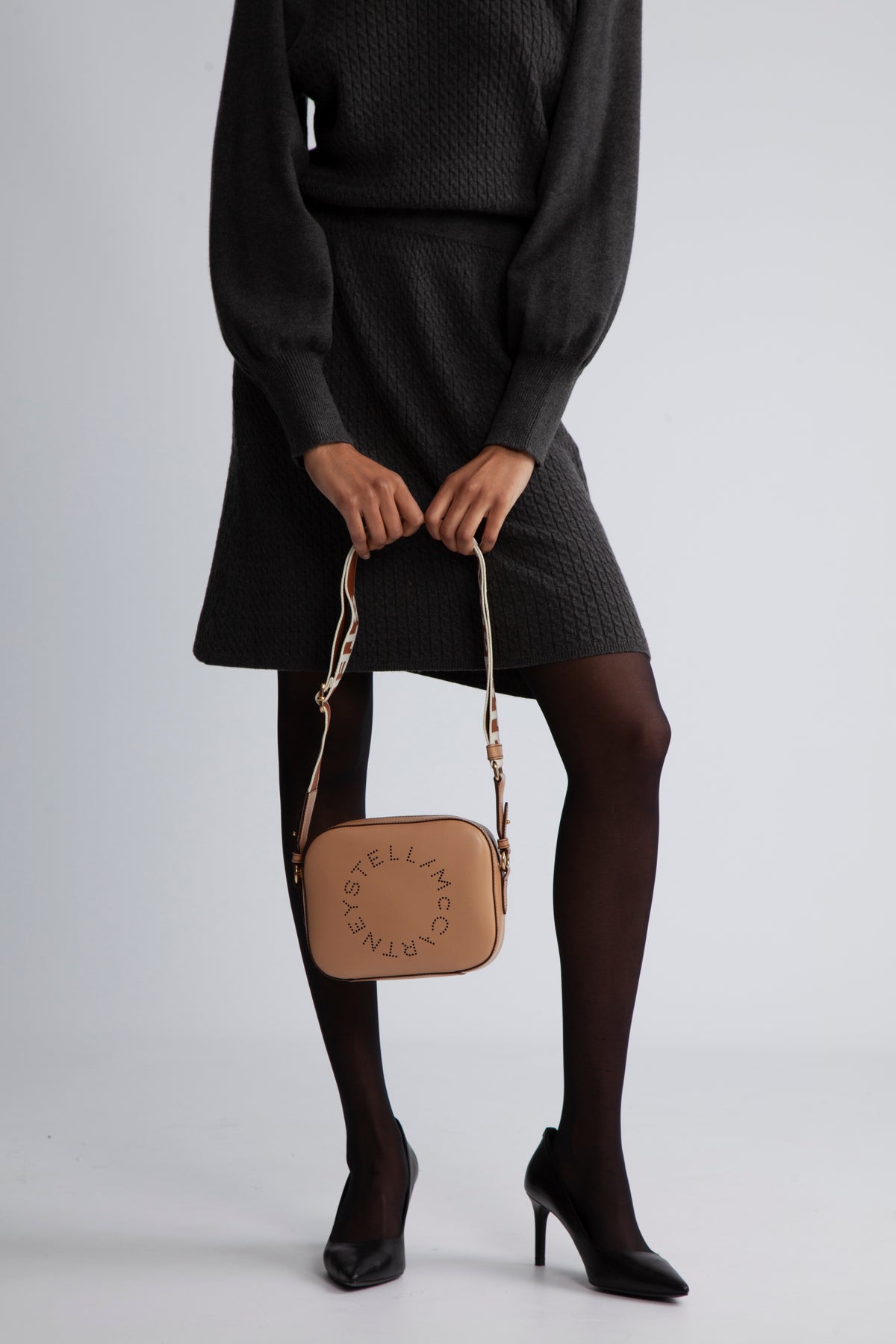 Stella McCartney Logo Camera Crossbody Bag - Fawn