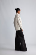 Fam V-Neck Sweater - White Alyssum
