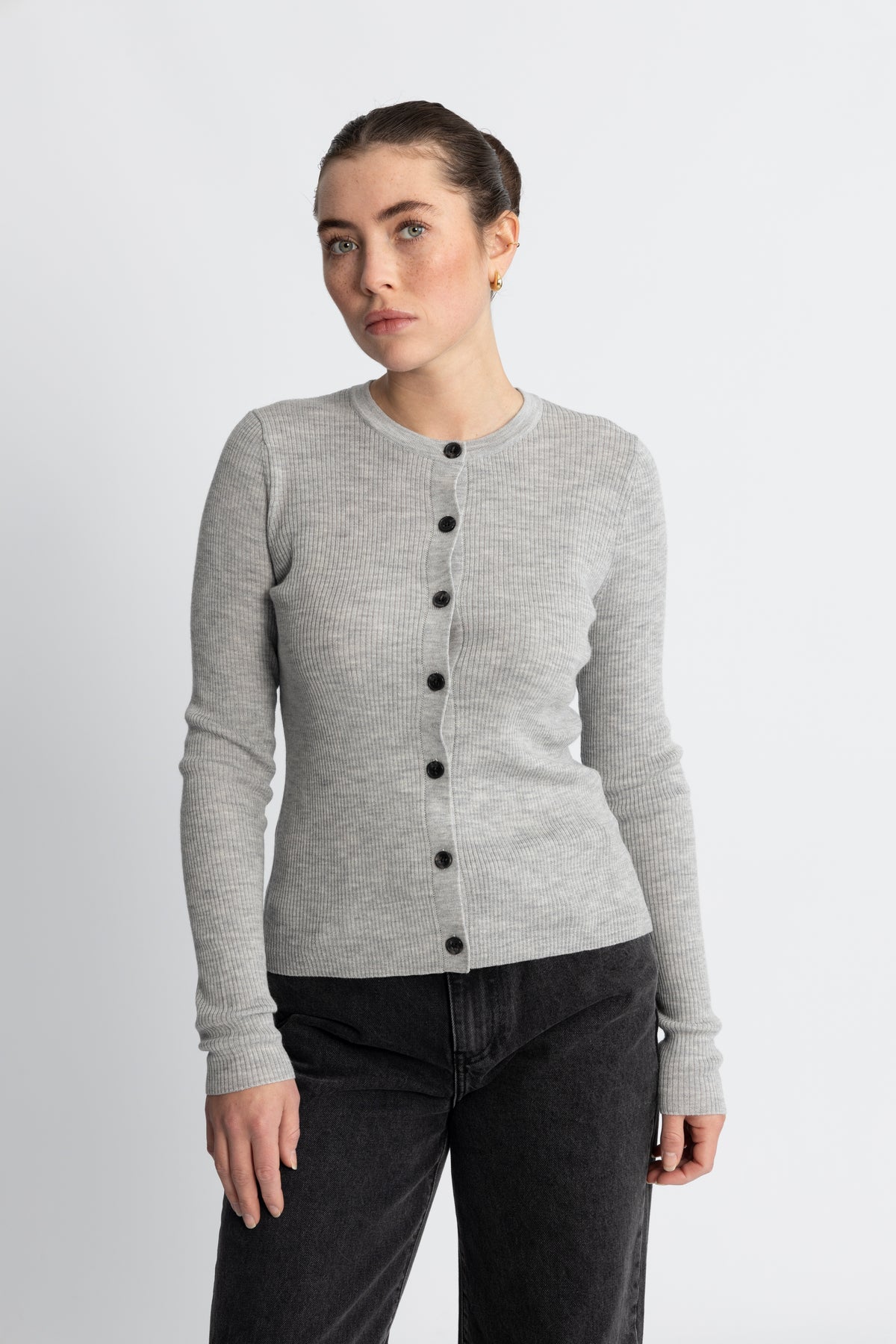 Rigmor Avalina Ribbkofta - Light Grey Melange