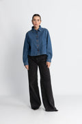 Adalyn Elena Shirt - Mid Blue Wash