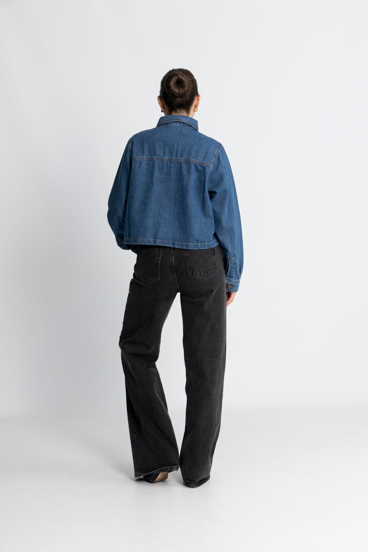 Adalyn Elena Shirt - Mid Blue Wash