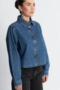 Adalyn Elena Shirt - Mid Blue Wash