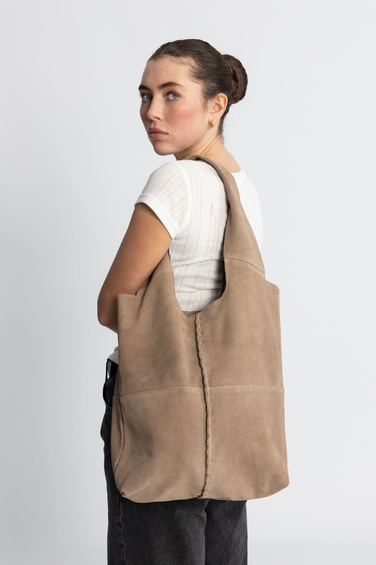 Suede Demi Bag - Moral Gray