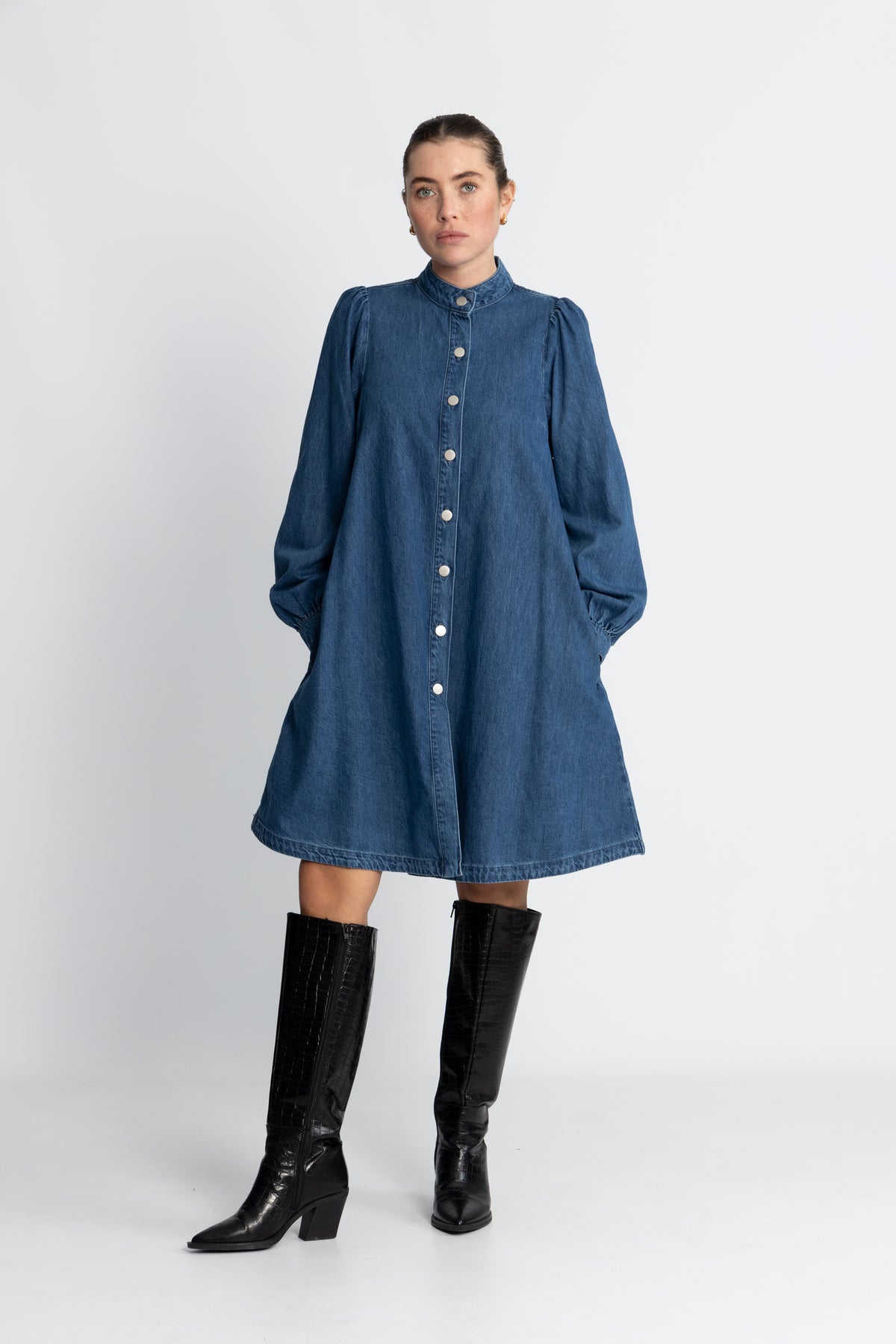 Elena Skjortklänning - Mid Blue Wash