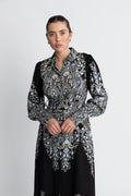 Yasbirma Ls Long Shirt Dress - Black Birma Print