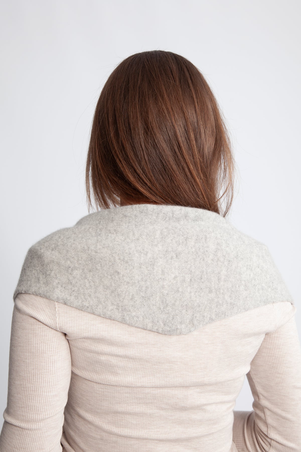 Marie Narrow Cashmere Scarf - Light Grey Melange