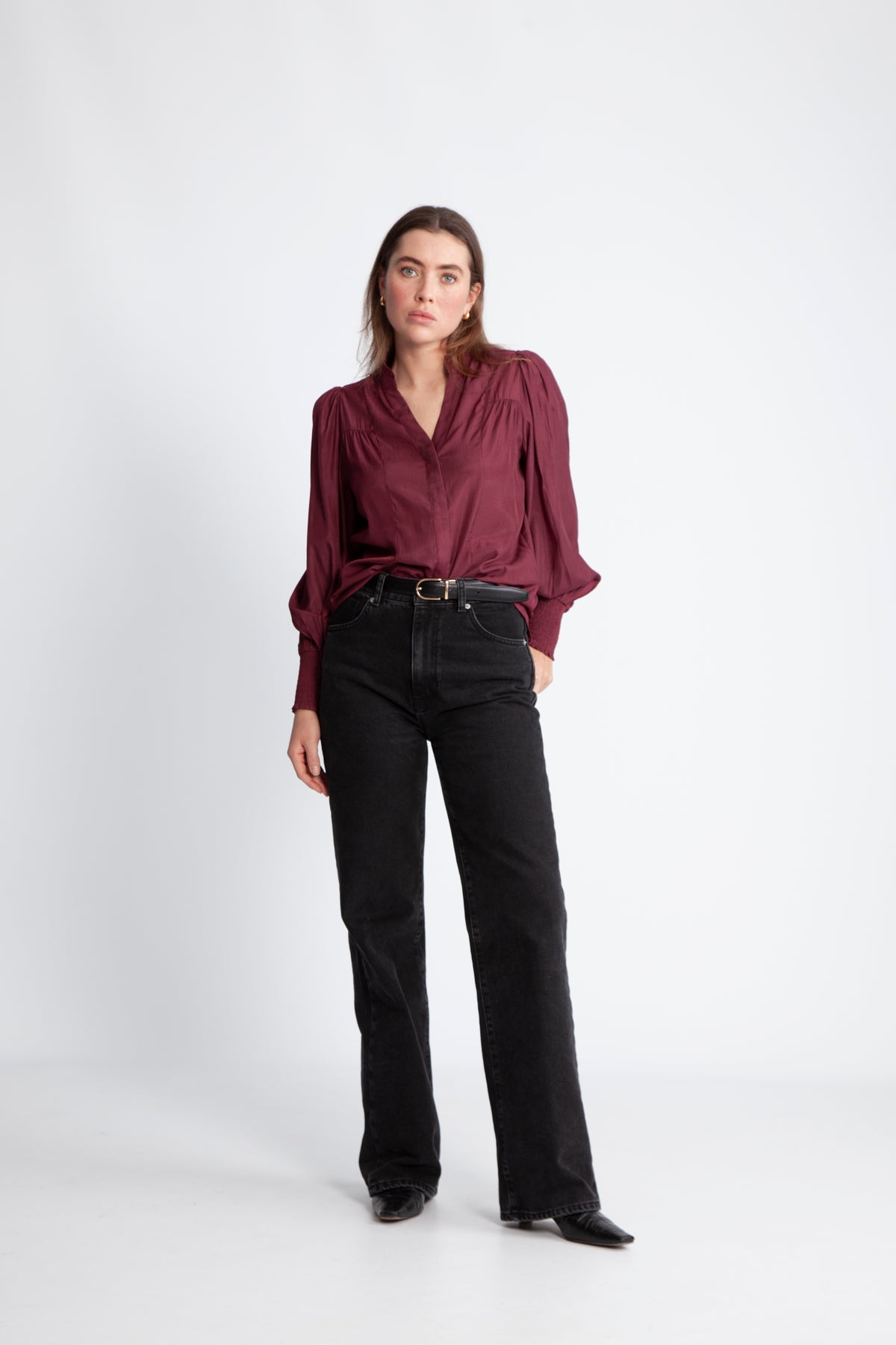 Ailacc Petra V-Shirt - Burgundy