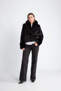 Adina Fake Fur Jacket - Black