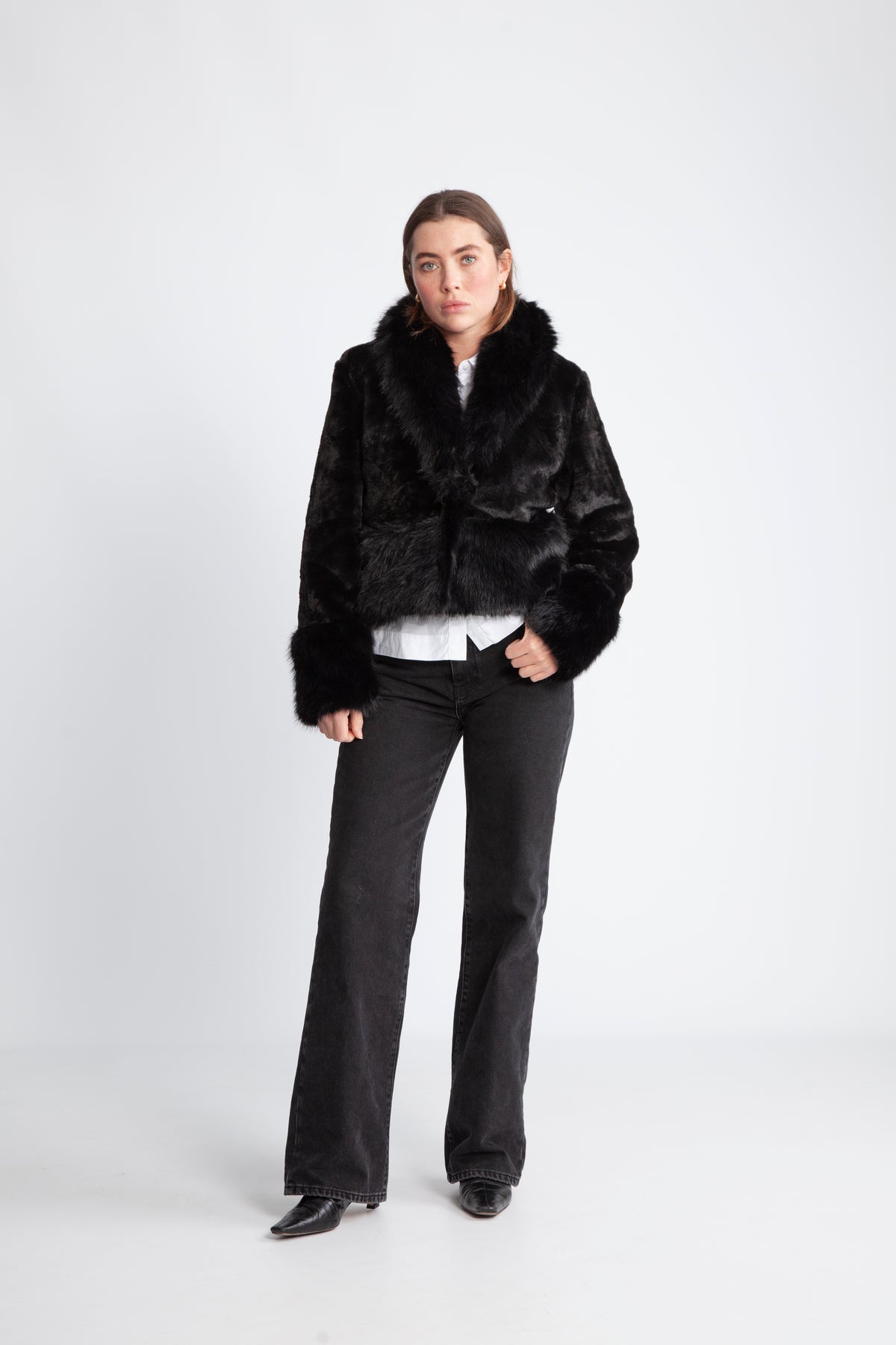 Adina Fake Fur Jacket - Black