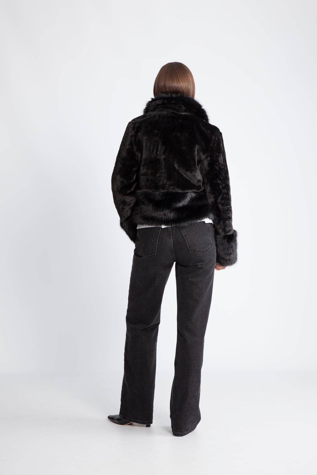 Adina Fake Fur Jacket - Black