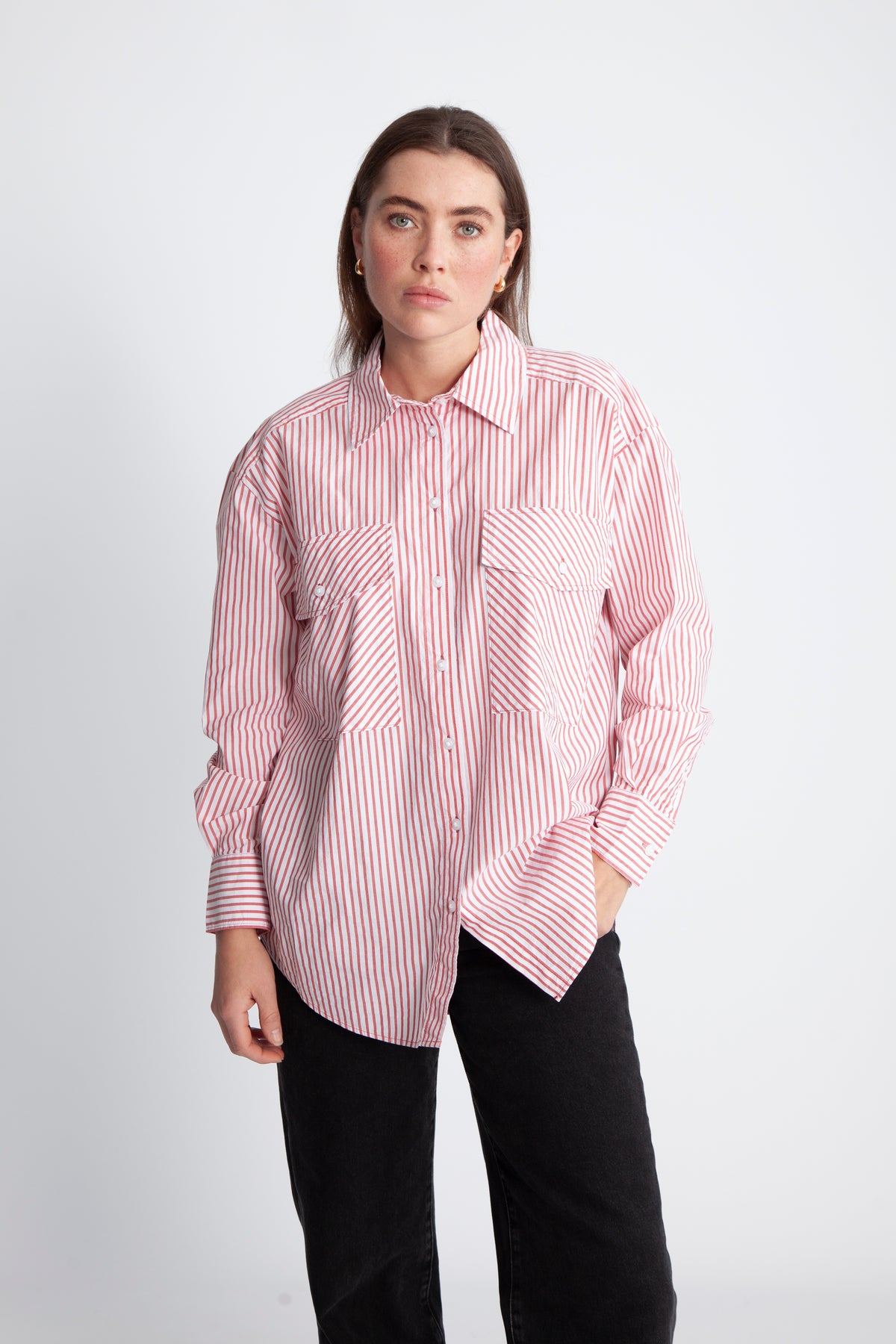 ParinazPW Skjorta - Mars Red Stripe
