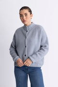 AlphaGZ Short Cardigan - Gråblå Melerad