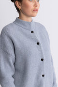 AlphaGZ Short Cardigan - Gråblå Melerad