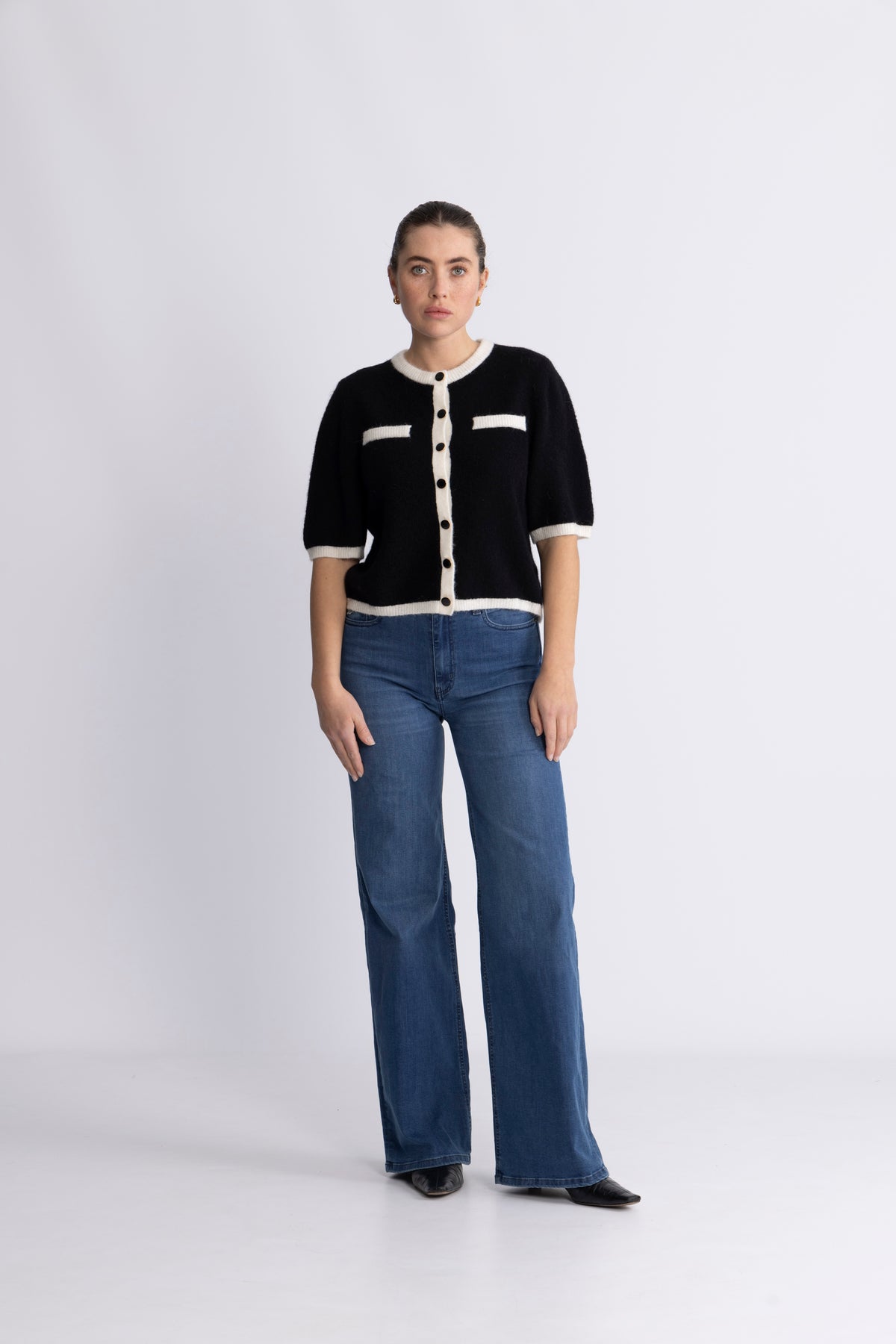 GZalpha Contrast Kofta - Black/Ivory Comb