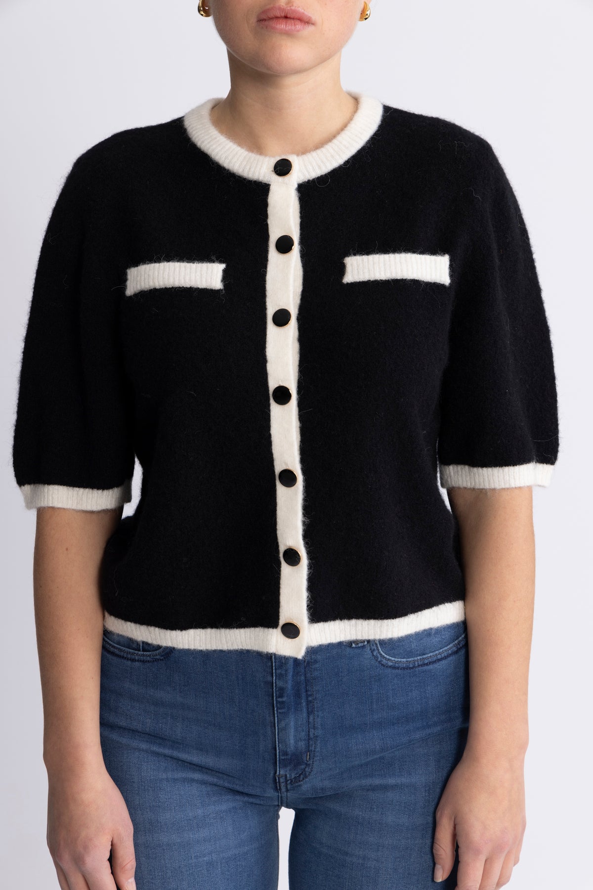GZalpha Contrast Kofta - Black/Ivory Comb