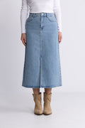 Selected Femme Krista-Gerda maxikjol - Light Blue Denim