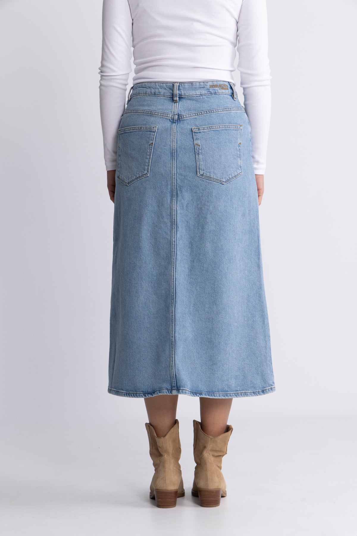Selected Femme Krista-Gerda maxikjol - Light Blue Denim