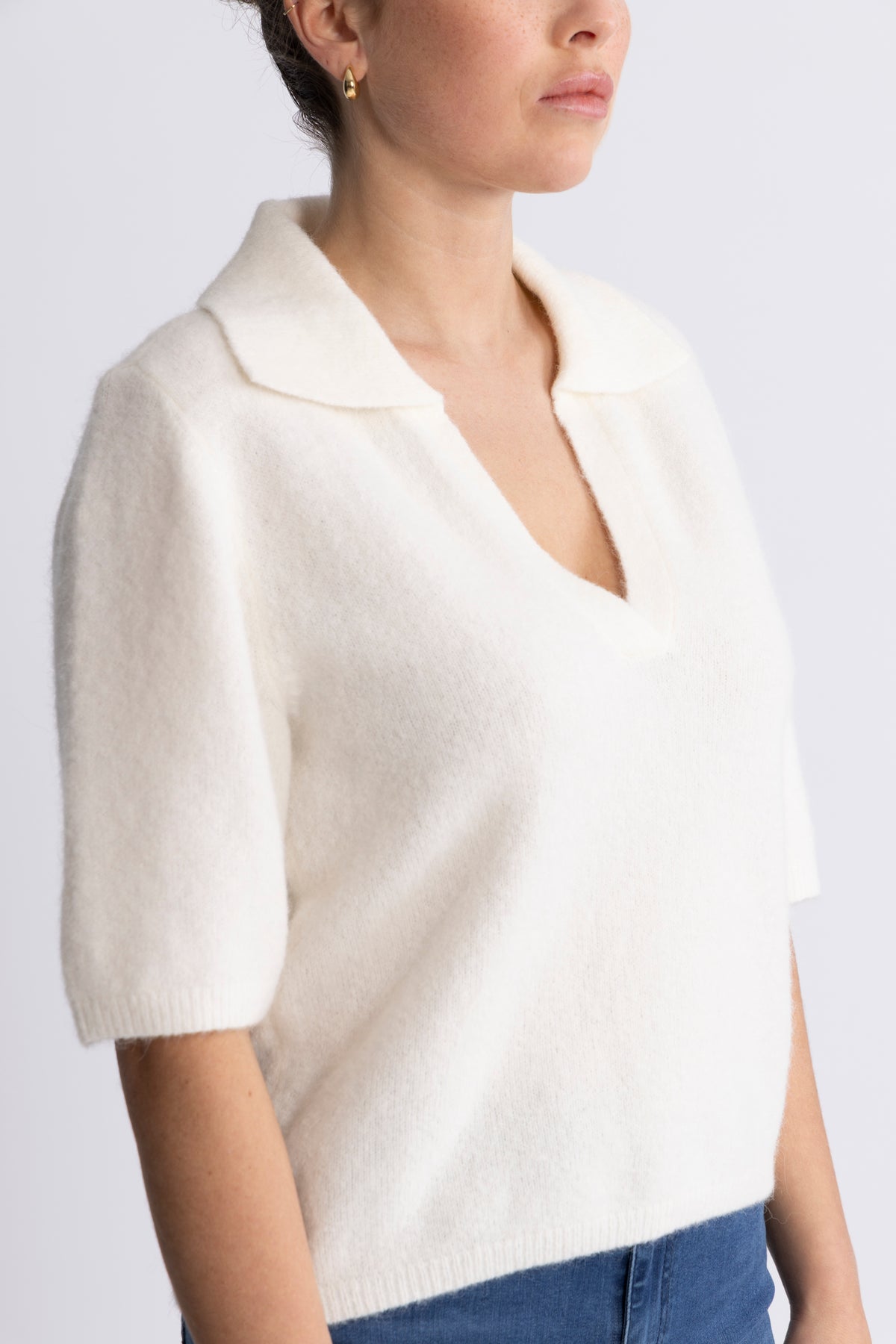 Gestuz GZalpha Ss Polo Pullover - Ivory