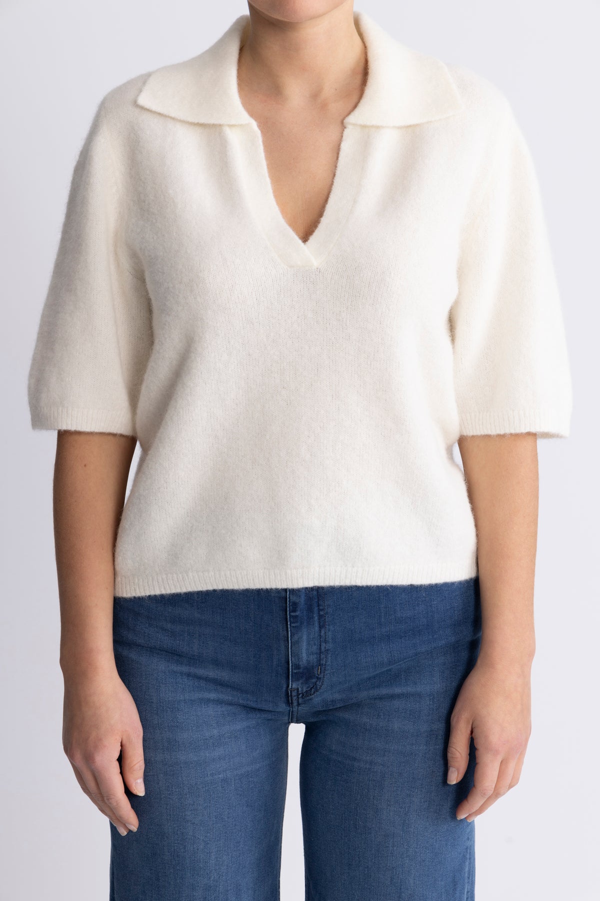 Gestuz GZalpha Ss Polo Pullover - Ivory