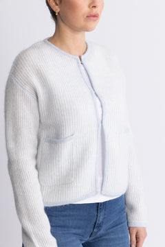 Eliza Nenaya Cardigan Stp - Skyway Egret