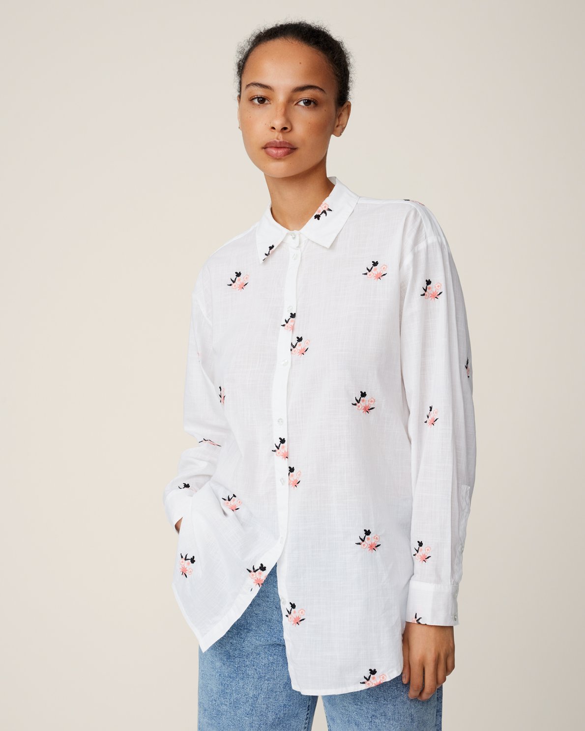 Elvyne Emb Shirt - Bright White