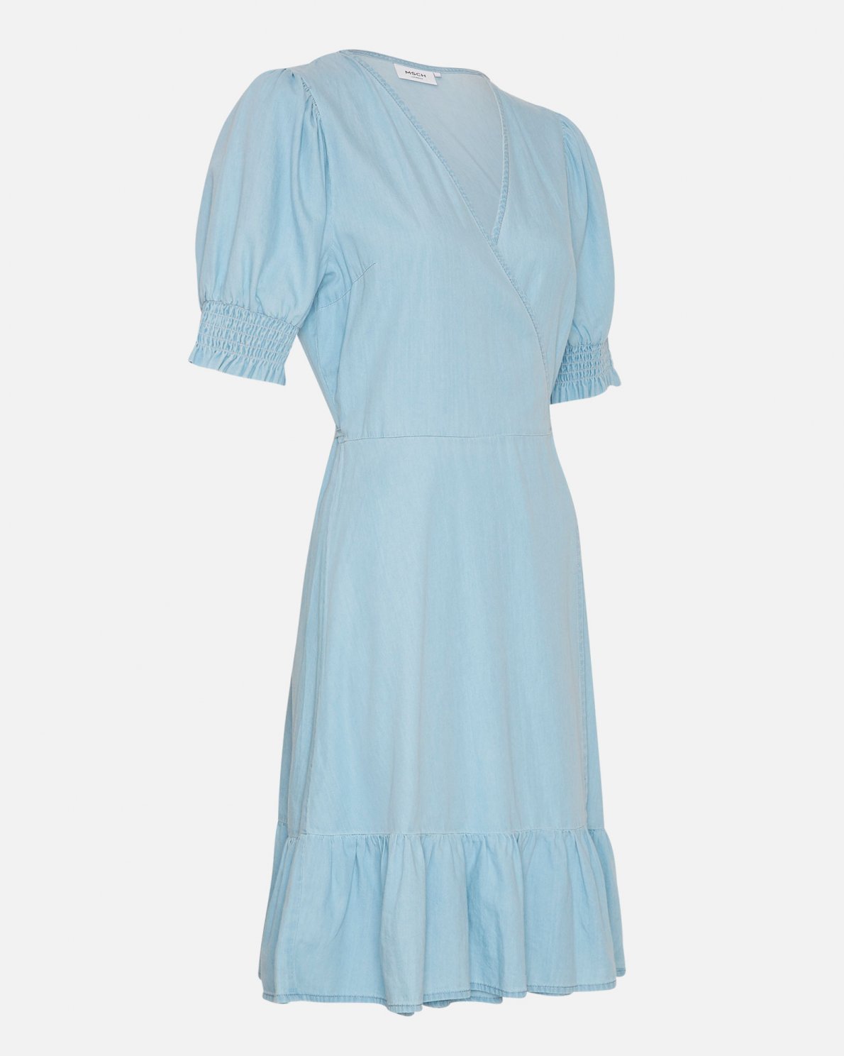 Emery Lyanna Ss Wrap Dress - Mid Blue Wash