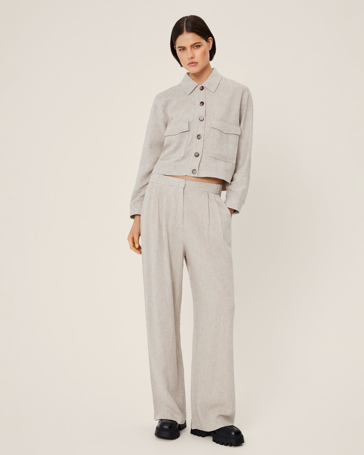 Jovene Ginia Hw Pants - Sand