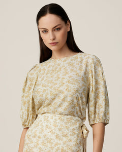 Marva Ladonna 2/4 Top Aop - Reed Yellow