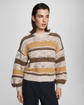 Constance Pullover Stp - Oatmeal/Sla/Blk