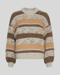 Constance Pullover Stp - Oatmeal/Sla/Blk
