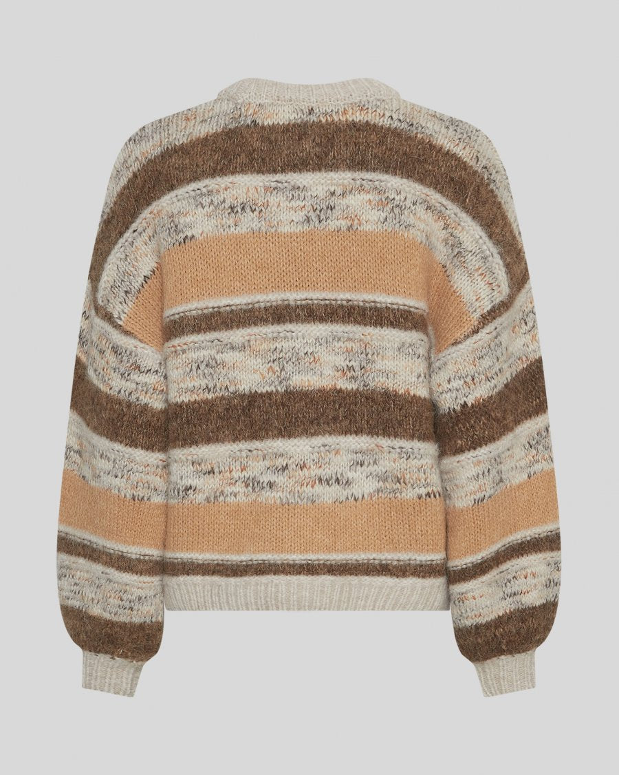 Constance Pullover Stp - Oatmeal/Sla/Blk