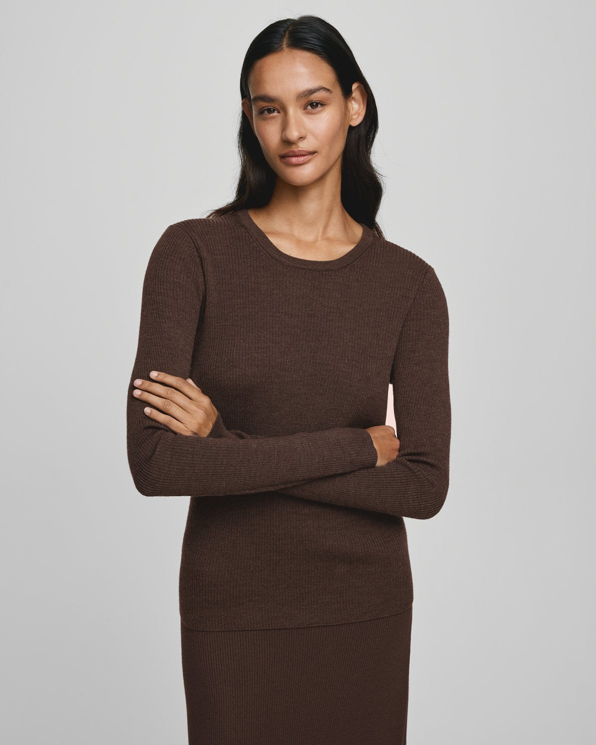 Criselle Avalina Rib Pullover - Hot Fudge Mel
