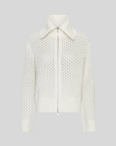 Daina Zip Cardigan - Egret