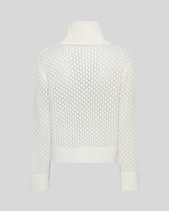 Daina Zip Cardigan - Egret