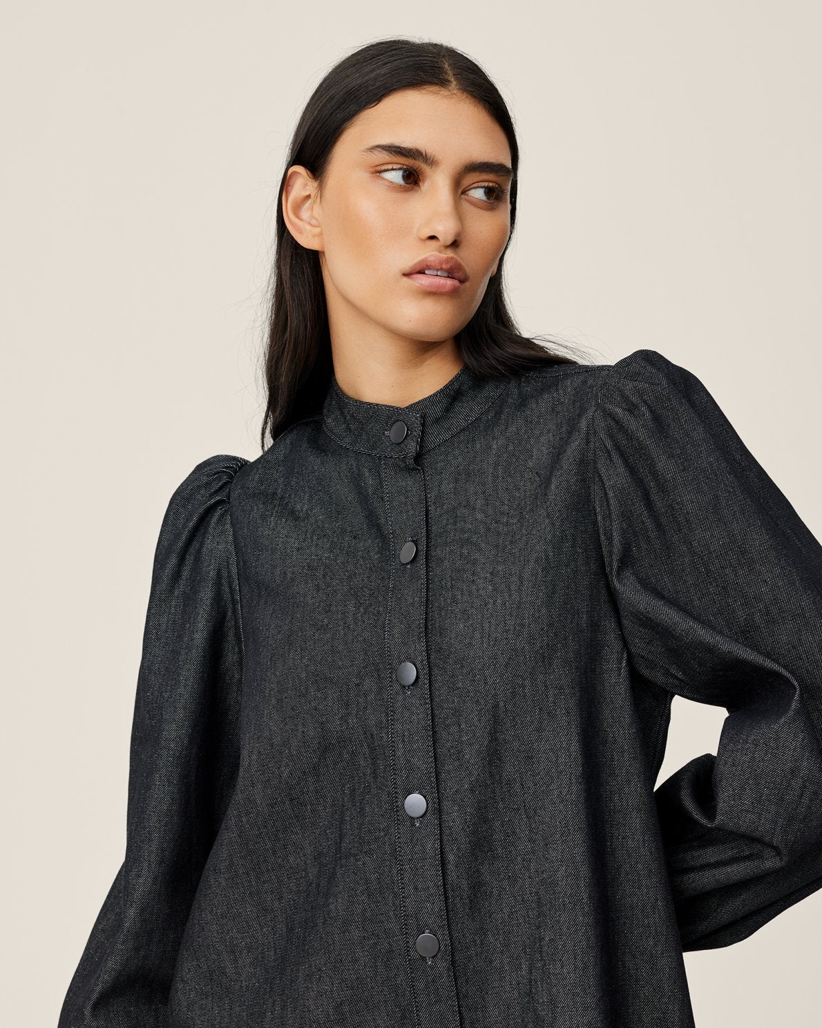 Elena Shirt Dress - Black Wash