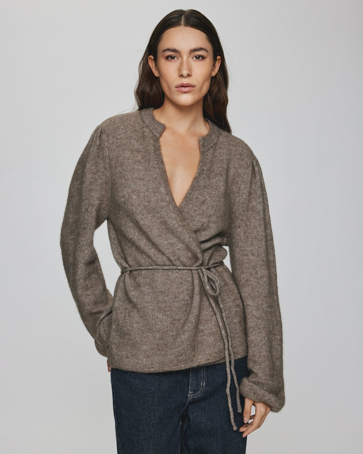 Gustel Hope Wrap Cardigan - Walnut Melange