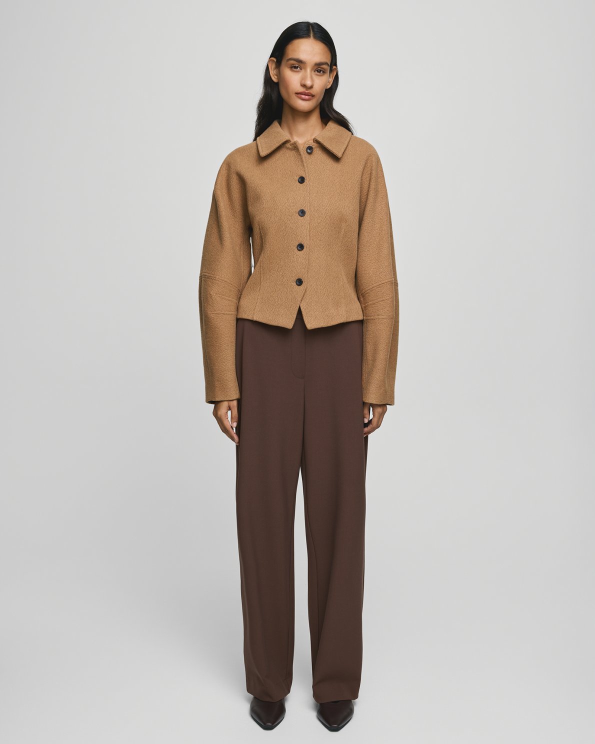Moss Copenhagen Macy Michelle HW Wide Pants Regular - Hot Fudge