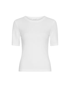 Betrina Rib 2/4 Tee - Bright White