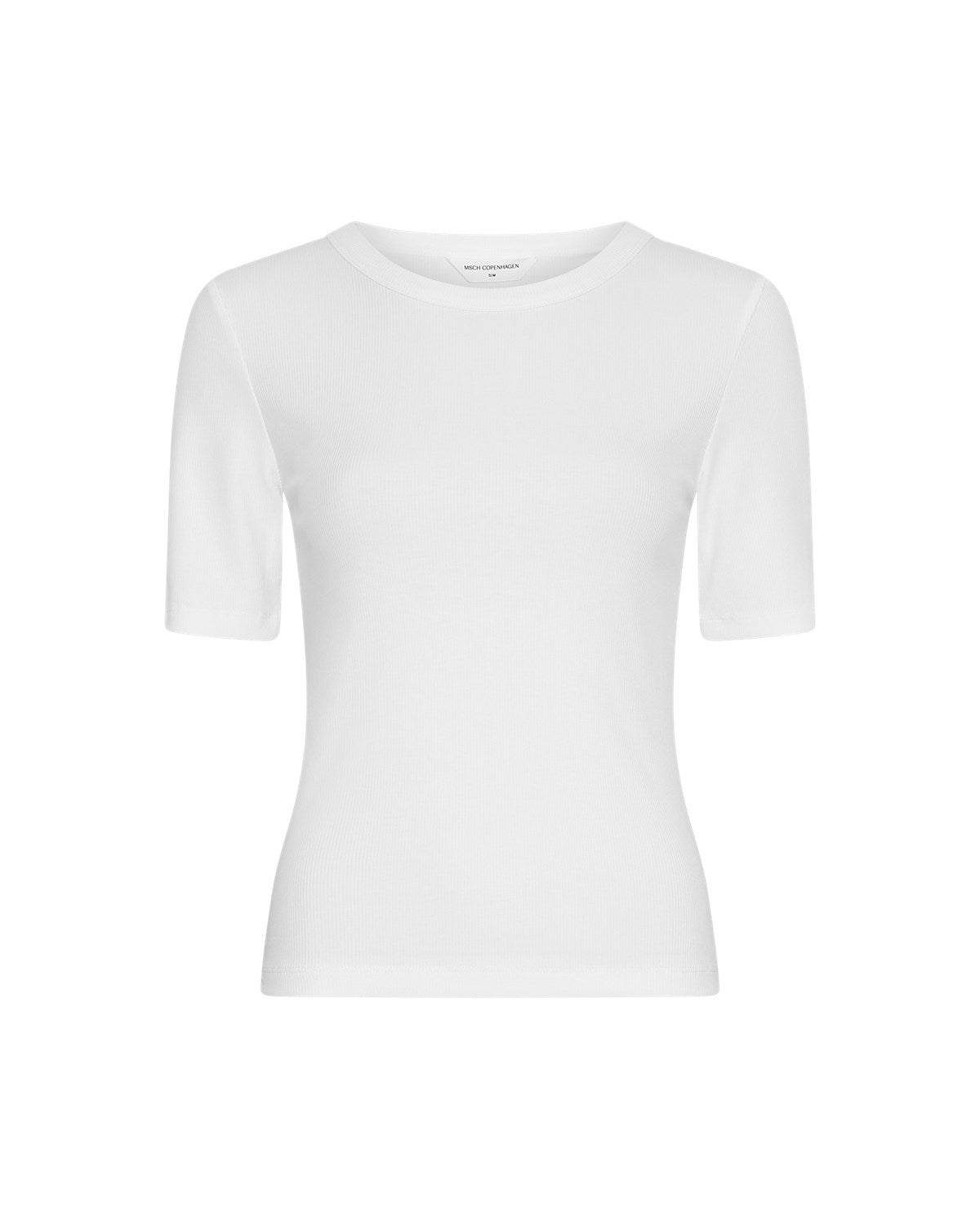 Betrina Rib 2/4 T-shirt - Bright White