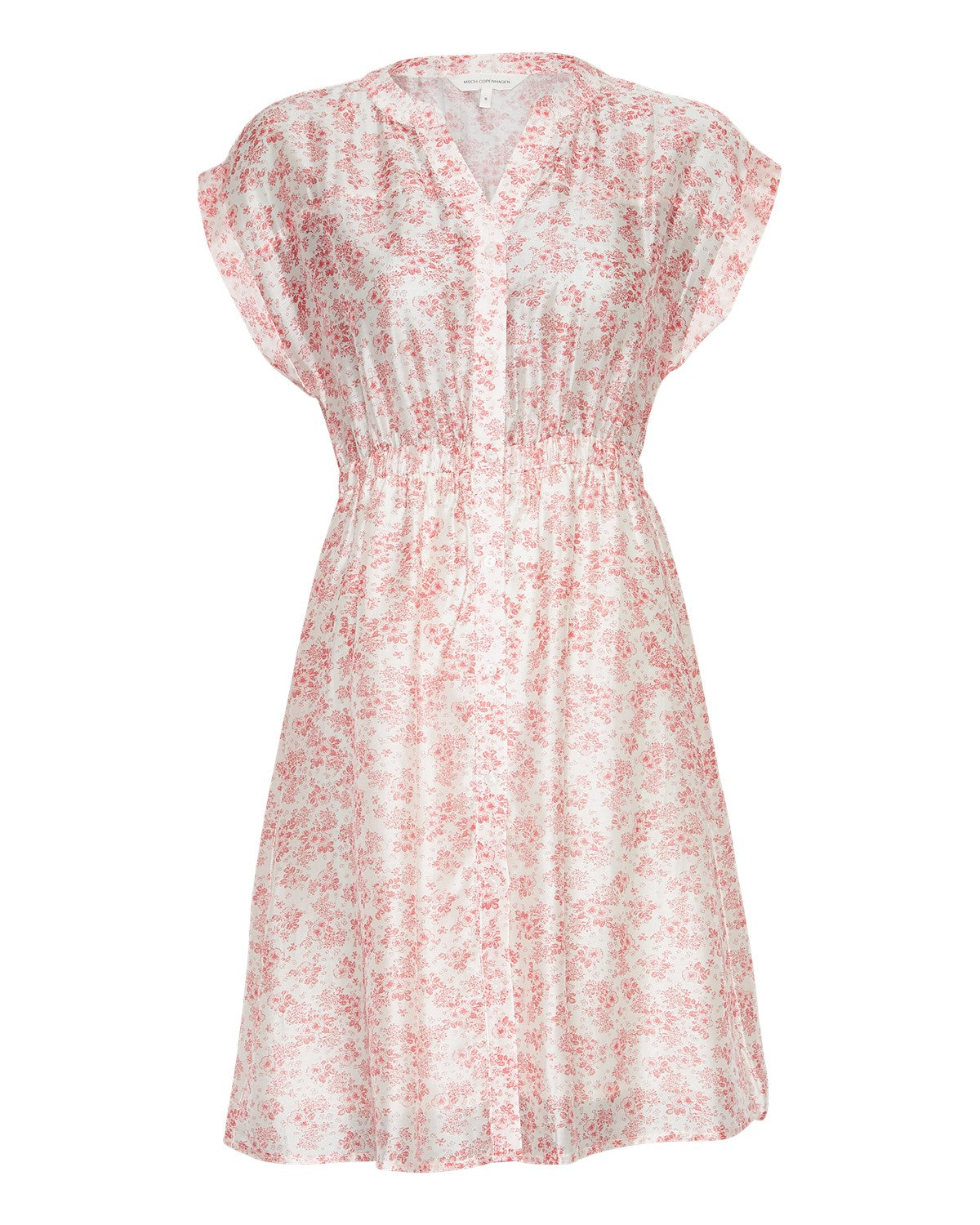 Isadora Ss Shirt Dress Aop - Chalk Pink Flower