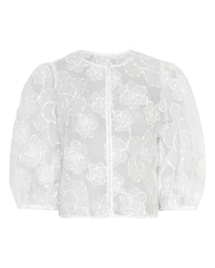Ismene 3/4 Shirt Emb - Bright White