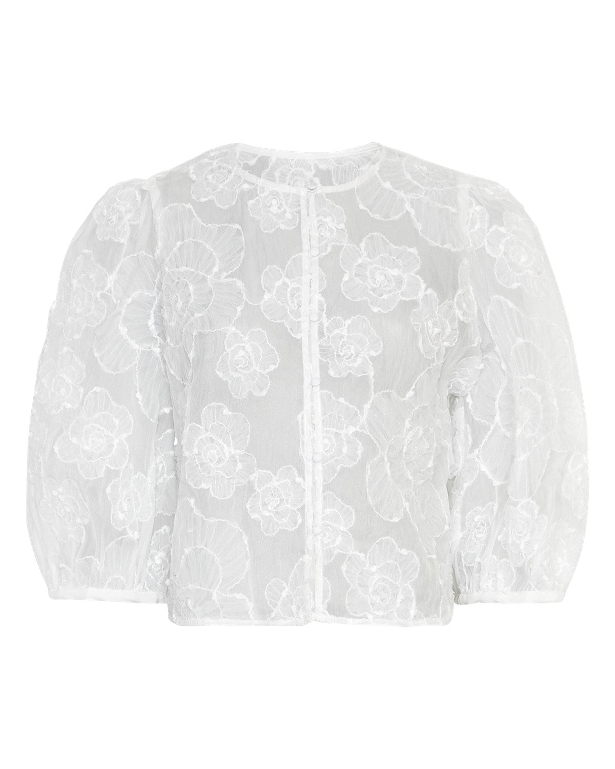 Ismene 3/4 Shirt Emb - Bright White