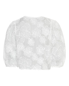 Ismene 3/4 Shirt Emb - Bright White