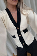 N-Lenyxette Knit Cardigan - Vit