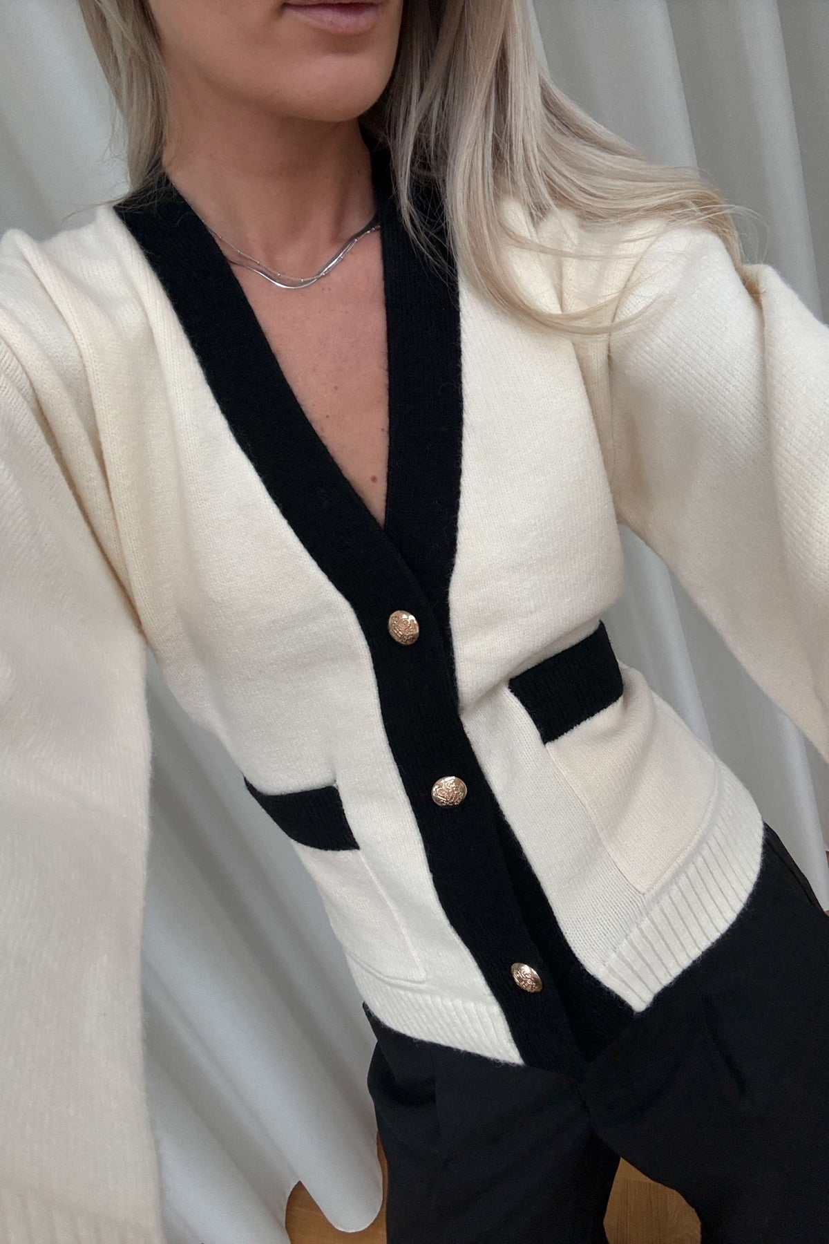 N-Lenyxette Knit Cardigan - Vit