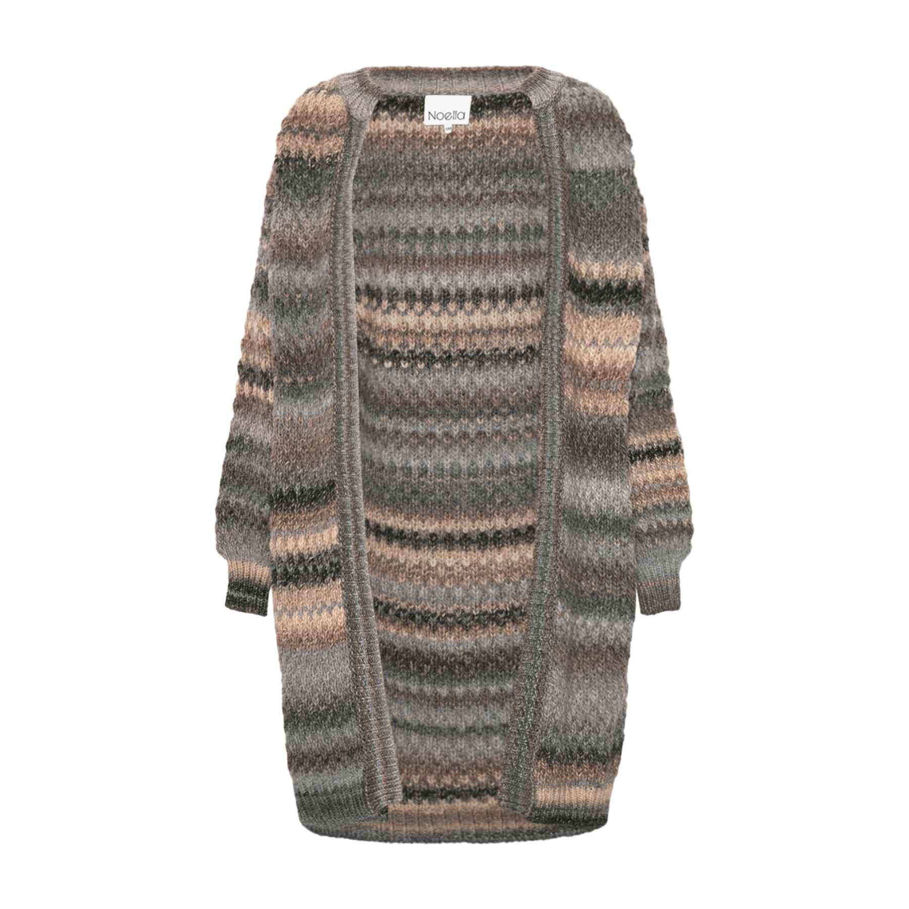 Noella Gio Stickad Kofta - Light Grey Mix