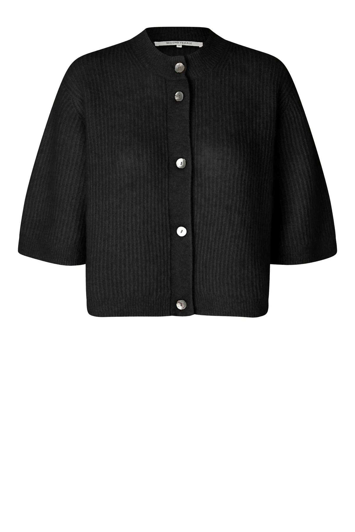 Andrea Knit Rib Cardigan - Svart