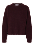 Sia Ras Ls Knit New O-Neck - Fig Melange