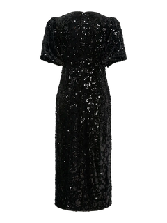 Yassofie 2/4 Sequin Midi Dress - Black