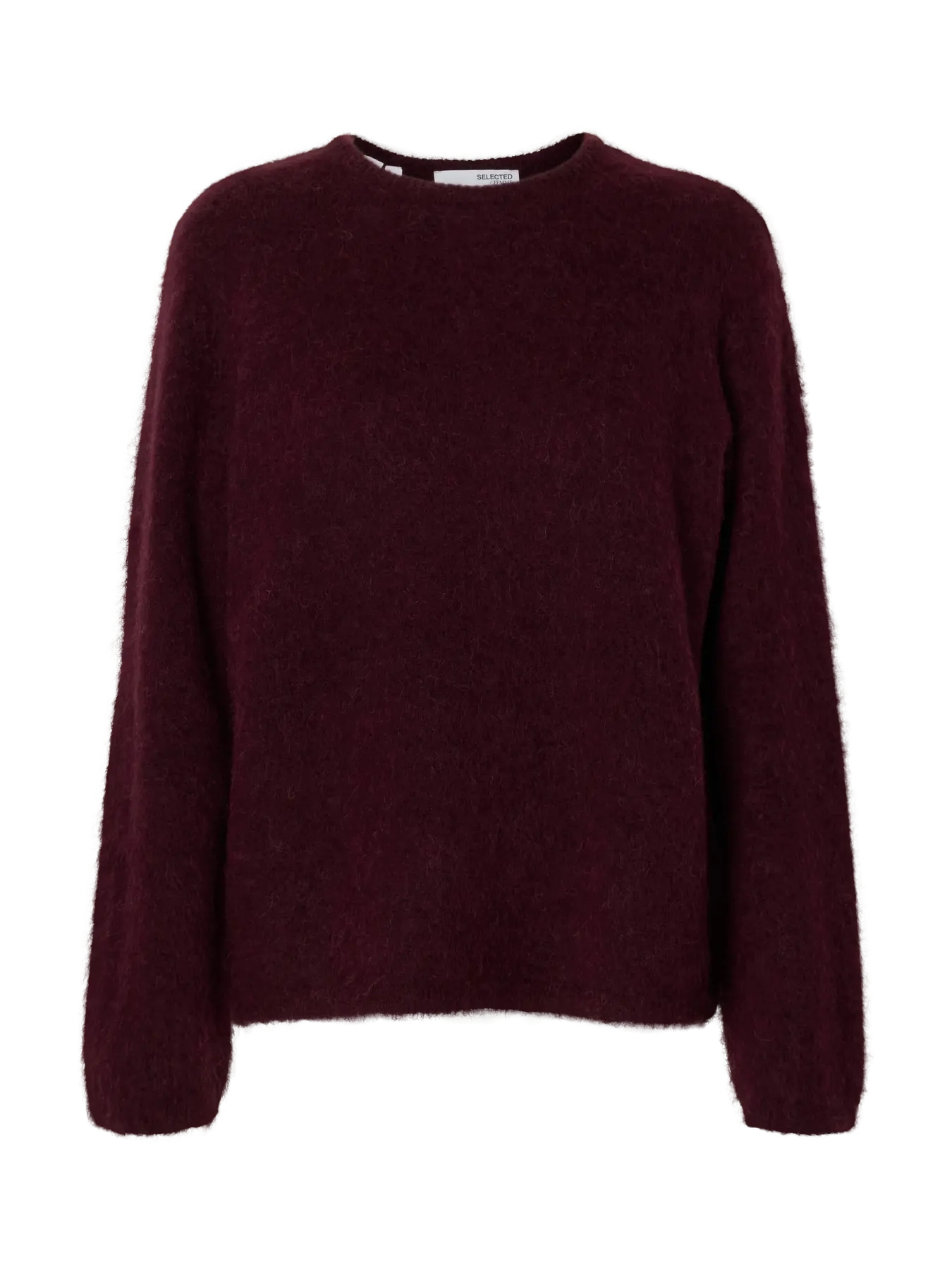 Lulu Brushed Ls Knit O-Neck - Fig Melange